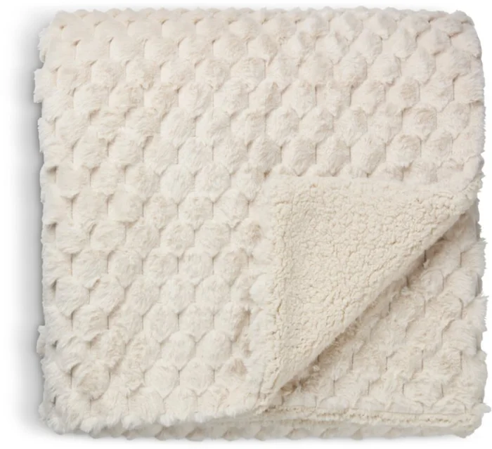 Manta throw HVIDBLOMME 150x200 pelo beige en Beige - Textiles, Uruguay | JYSK