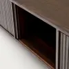 Mueble TV Mailen 2 puertas en chapa de fresno - con acabado oscuro 200 x 50 cm en Negro - Muebles para TV, Uruguay | Kavehome, vista 5 de 10
