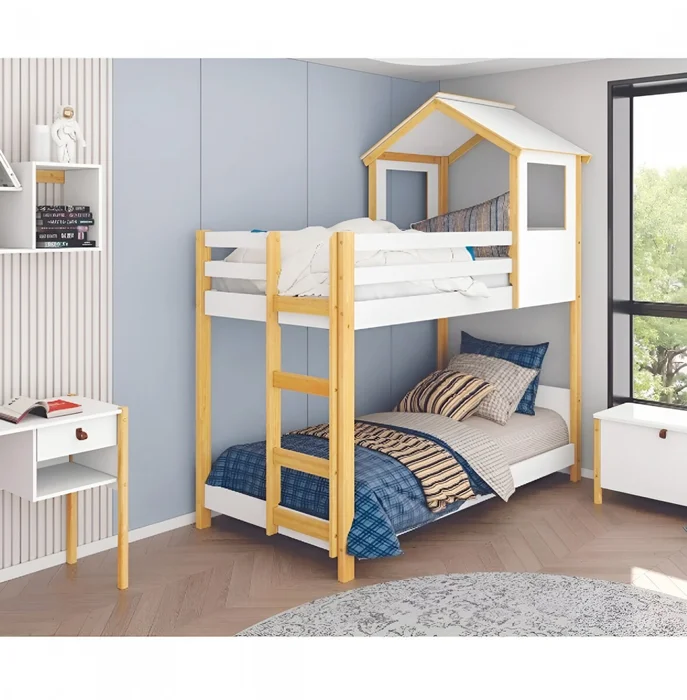 Cama cucheta 1 Plaza Madera Maciza - Juvenil en Multicolor - Dormitorio, Uruguay | Rústico Hogar, vista 2