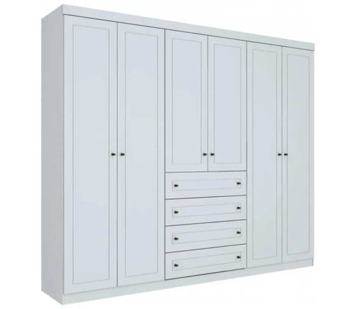 Ropero Americano Blanco 6 P Mdf en Blanco - Roperos y placares, Uruguay | Albanés