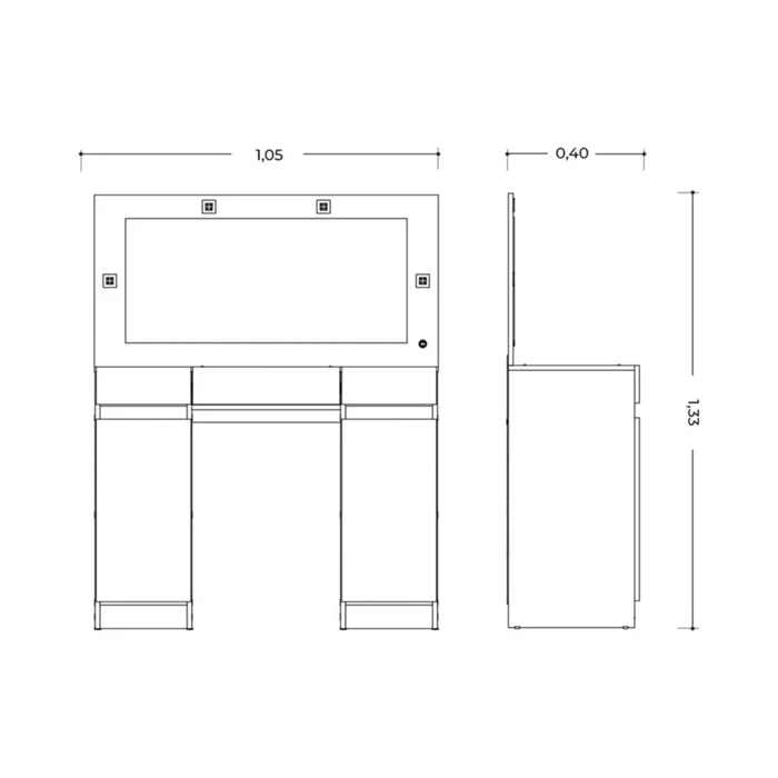 Tocador Espejo Grande Led - Studio - FIT - Blanco en Blanco - Escritorios, Uruguay | Ecowood, vista 5