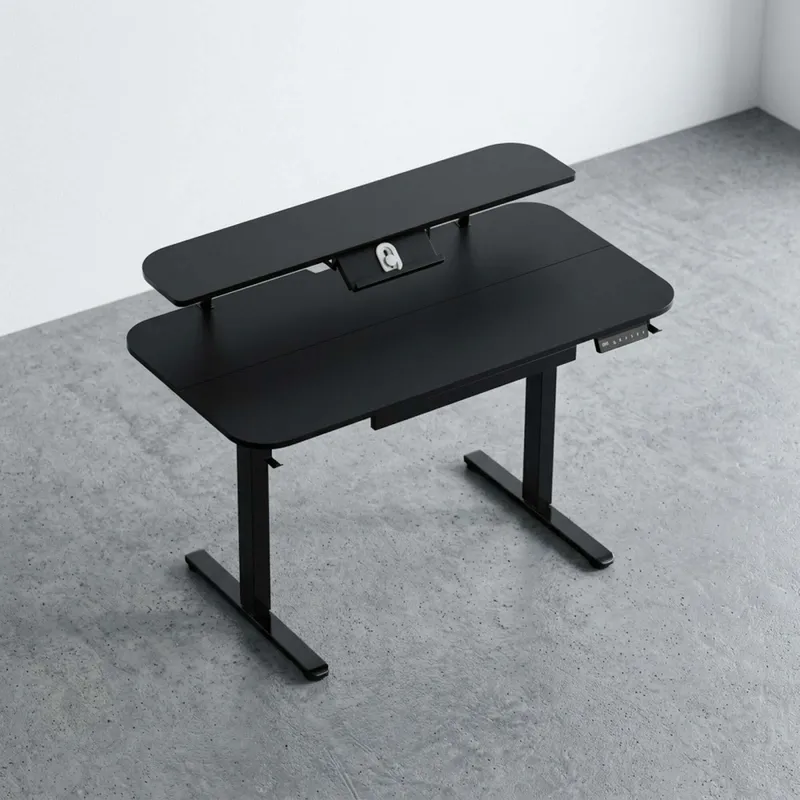 Escritorio Regulable Metal-y-mdf Negro Aileron en Negro - Escritorios y sillas de escritorio, Uruguay | Divino