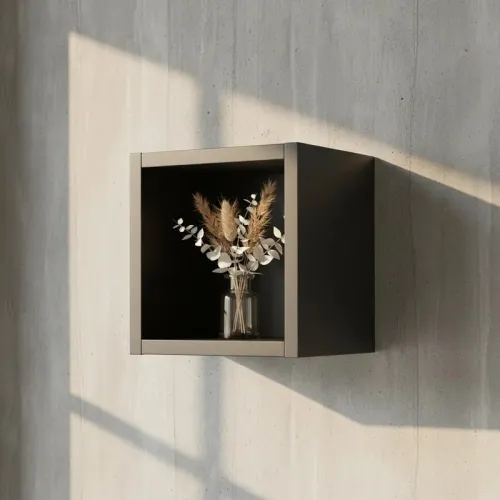 Cubo decorativo flotante para pared - Negro en Negro - Bibliotecas, Uruguay | Champagne Home