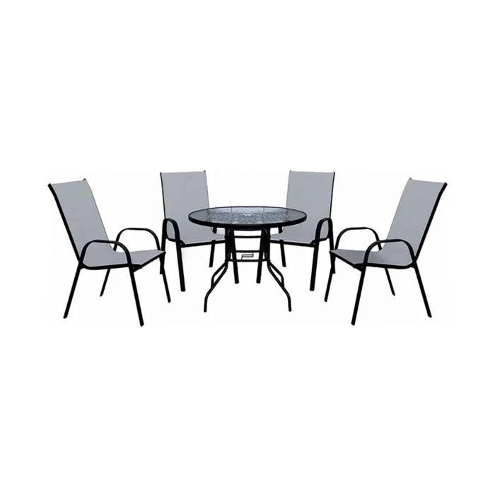 Set De Jardin Acero-y-textilina Gris Minori en Gris - Muebles para el exterior, Uruguay | Divino, vista 2