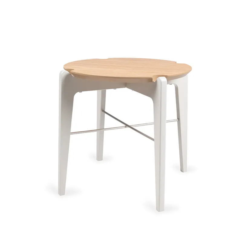Mesa lateral Garden - 67 x 55 - Carvalho y Off White en Beige - Mesas de arrimo, Uruguay | NYR