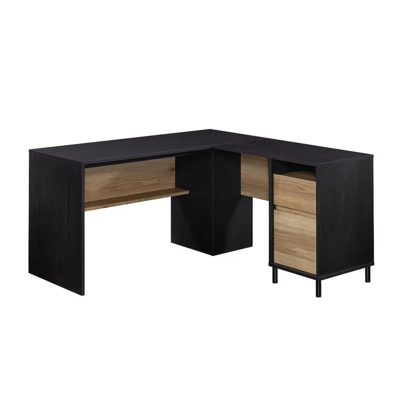 Escritorio Esquinero En L - Sauder - Linea Acadia Way en Negro - Escritorios y sillas de escritorio, Uruguay | Ecowood
