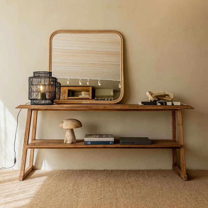 Consola Cecile Teka Rustic en Madera natural - Aparadores y recibidores, Uruguay | De Arcos