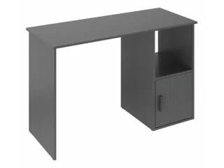 Escritorio 1 Estante y 1 Puerta Nogal en Gris - Escritorios y sillas de escritorio, Uruguay | Que Sal Muebleria, vista 2