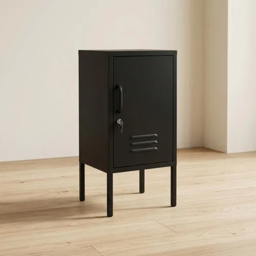 Mesa Lateral 1p Metal Negro Olivia en Negro - Mesas de living, Uruguay | Divino