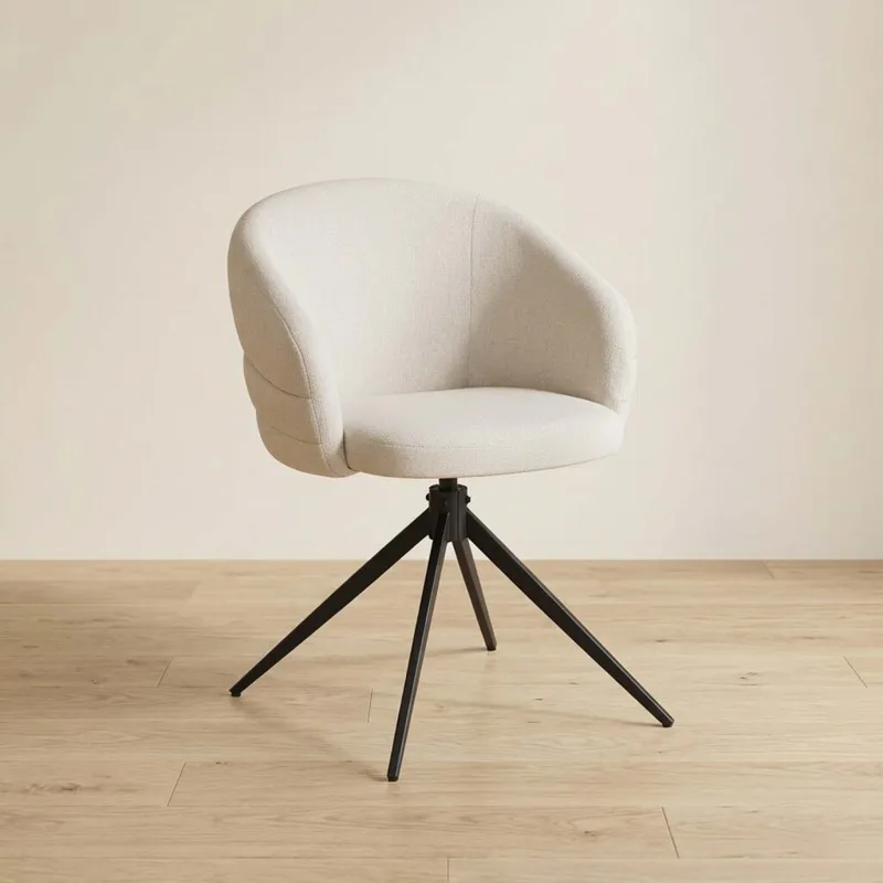 Silla De Comedor Metal-y-tela Natural-beige Lia en Beige - Sillas, Uruguay | Divino