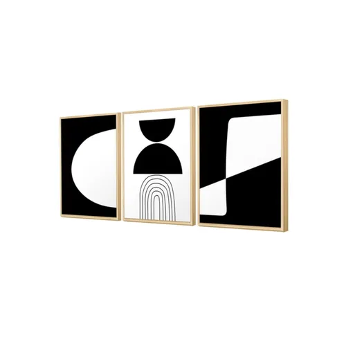 Kit 3 Cuadros - Abstracto Negro - 30 × 40 - Decoración de pared, Uruguay | Berna home