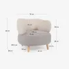 Butaca Luisa - gris y beige con patas de madera maciza de caucho en Beige, Gris - Butacas, banquetas y puffs, Uruguay | Kavehome, vista 8 de 8