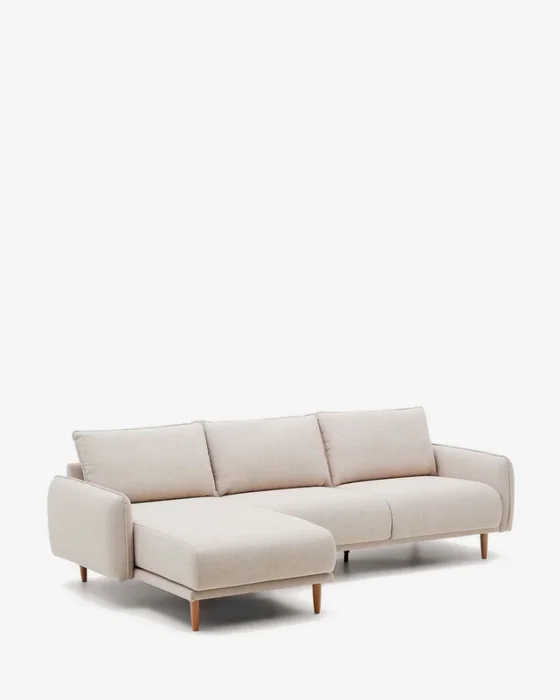 Sofá Carlota 3 plazas con chaise longue derecho/izquierdo beige 262 cm en Beige - Sillones y sofás, Uruguay | Kavehome