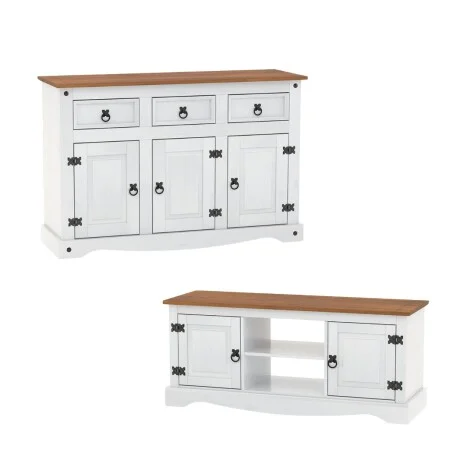 Promo Rack de Tv + Aparador Linea Naturale - Blanco/Roble en Multicolor - Muebles para TV, Uruguay | La Cueva Muebles, vista 7