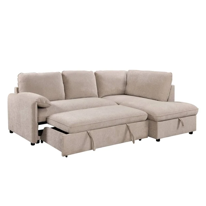 Rinconera cama Cosmo (c/baúl) - Tela Microfibra - Chaise derecho - 120 (Beige) en Beige - Sillones y sofás, Uruguay | NYR, vista 2