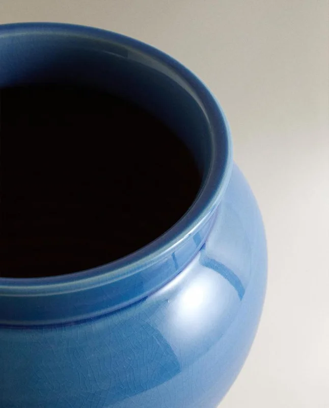 JARRÓN CERÁMICA ESMALTADO en Azul - Jarrones, Uruguay | Zara Home, vista 4