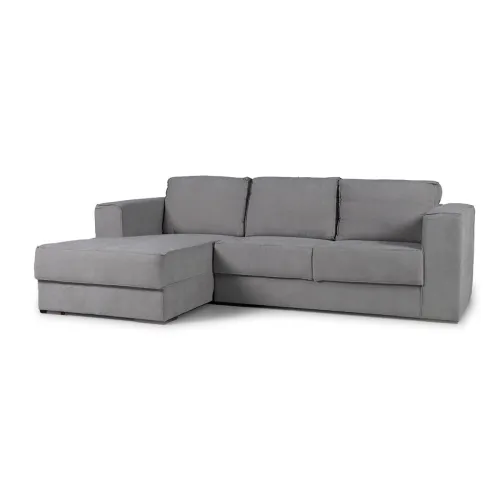 Rinconera Olimpus - Tela Microfibra - Chaise izquierdo - Kruger 06-155 (Ceniza) en Gris - Sillones y sofás, Uruguay | NYR