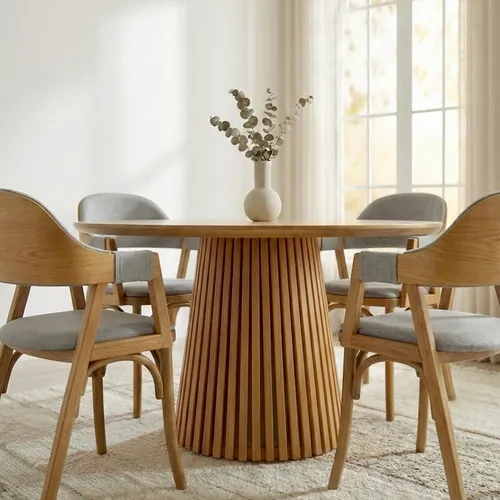 Mesa comedor Miami Redonda 150 cm de Diámetro en Madera natural - Muebles, Uruguay | Indrana