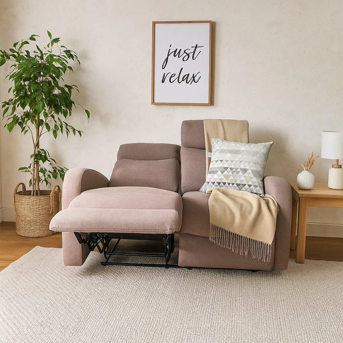 Reclinable Fine 2 cuerpos vison — Serra Amoblamientos en Marrón - Sillones y sofás, Uruguay | Serra Amoblamientos