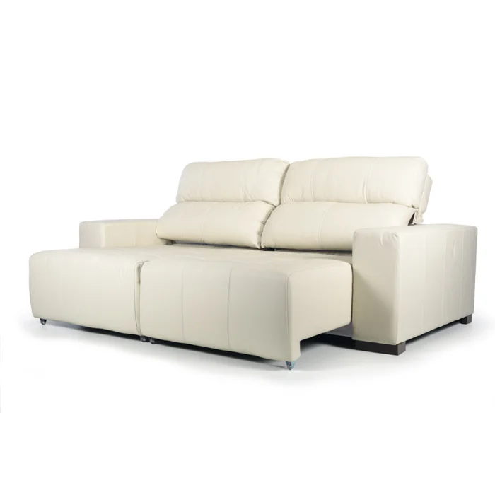 Sofá Madi Reclinable - Cuero Básico - 2 cuerpos - Arena en Beige - Sillones y sofás, Uruguay | NYR