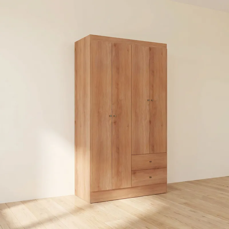 Placard Ropero 4 Puertas Mdp Marron Astro Ii en Madera natural - Roperos y placares, Uruguay | Divino