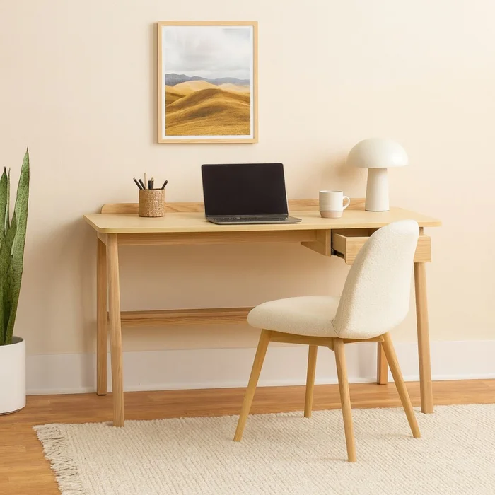 Escritorio COSMOPOLITAN Beige en Madera natural - Escritorios y sillas de escritorio, Uruguay | Viasono