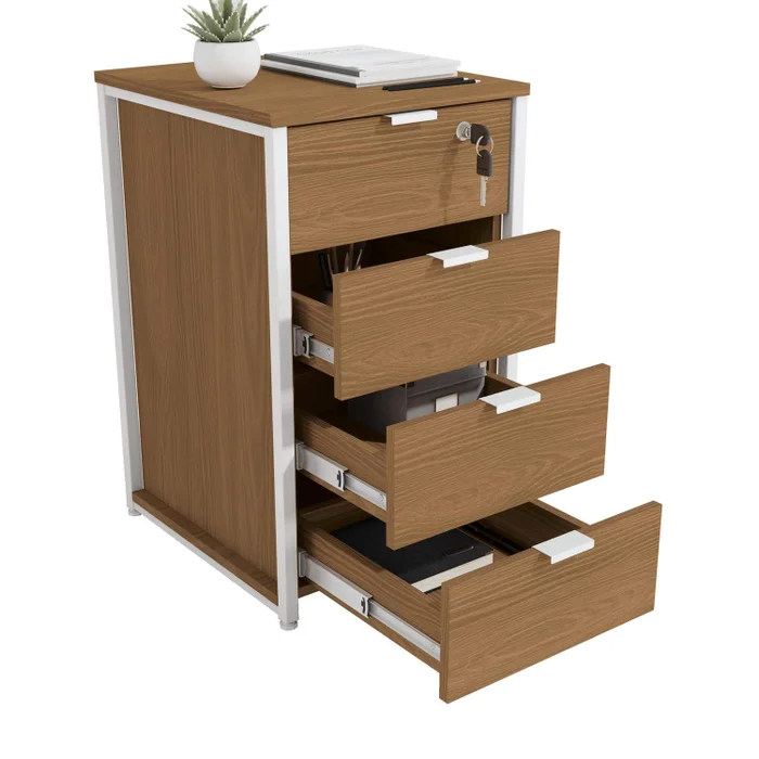 Cajonera con llave - Linea Industrial en Madera natural - Bibliotecas, Uruguay | Balton, vista 6