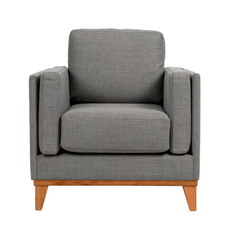 Butaca Tela-y-madera Gris Luxor Premium Gris Osc en Gris - Sillones y sofás, Uruguay | Divino, vista 3