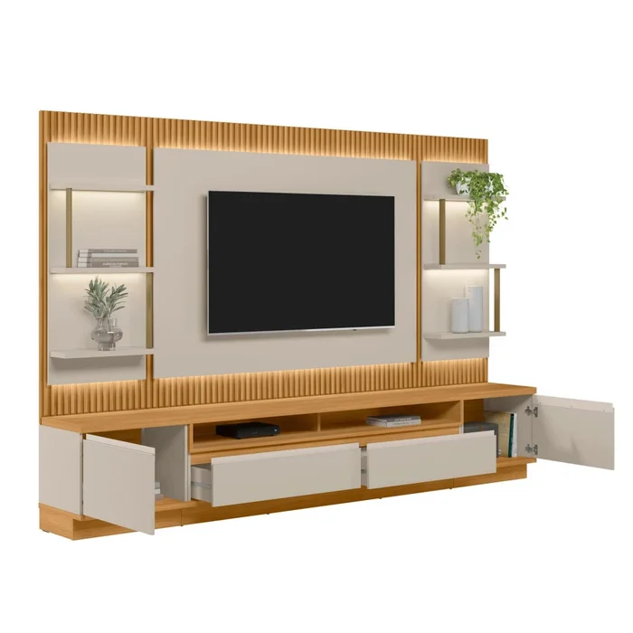 Modular para Tv San Paulo Rack + Panel 2 Laterales - Línea Haus - Muebles para TV, Uruguay | Ecowood, vista 2