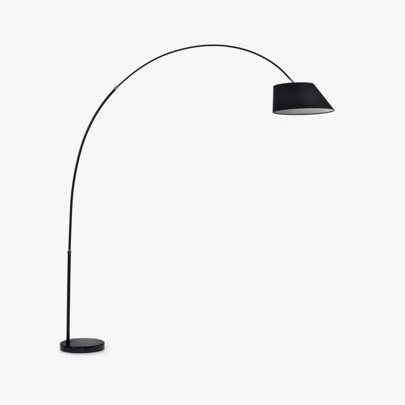 Luminaria de pie May de acero con base de mármol - negro en Negro - Lámparas de pie, Uruguay | Kavehome