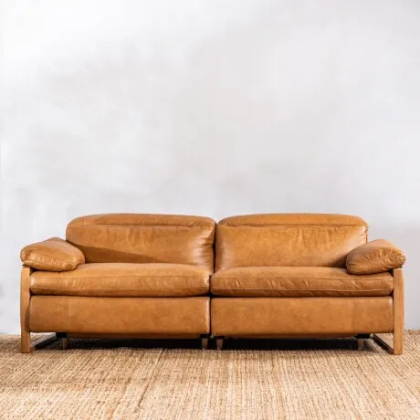 Sillón Reclinable Cuero Veneto Camel - Sillones y sofás, Uruguay | Aihaus