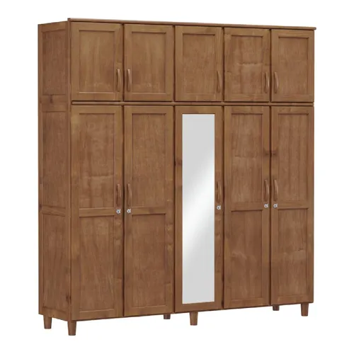Ropero Placard 10 Puertas 3cajones 100% Madera Línea Clásica en Madera natural - Roperos y placares, Uruguay | Muebles Express