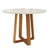 Mesa Elma Redonda 120cm - Madera Maciza y Vidrio Sobrepuesto - Mesas de comedor, Uruguay | Balton, vista 3 de 11