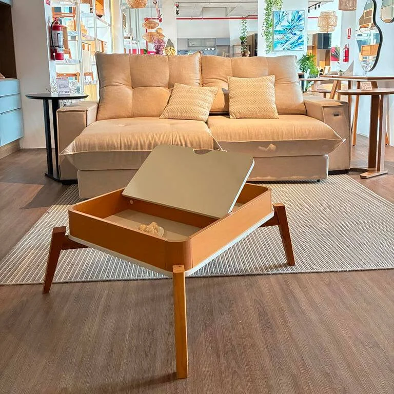 Mesa de centro 85CM - Linea Buriti 100% MDF en Madera natural - Mesas de living, Uruguay | Balton, vista 3