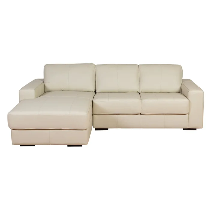 Sofa C/chaise Más De 4 Cuerpos Cuero-100-natural Natural-beige Texas Crudo en Blanco - Sillones y sofás, Uruguay | Divino, vista 2