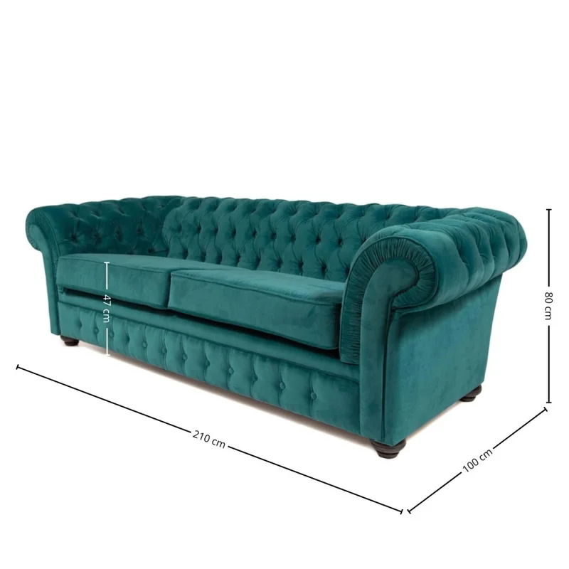 Sofá Chesterfield Divo - Tela Aquaclean - 2,5 cuerpos - A fabricar en Verde - Sillones y sofás, Uruguay | Nyr, vista 6