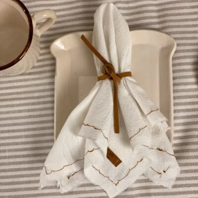 Servilletero Lazos – Kit x6 en Blanco - Textiles, Uruguay | Dreams On Time, vista 3