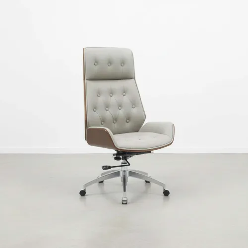 Asiento Gerencial Alto Madera-y-pu Natural-beige Confort en Beige - Escritorios y sillas de escritorio, Uruguay | Divino