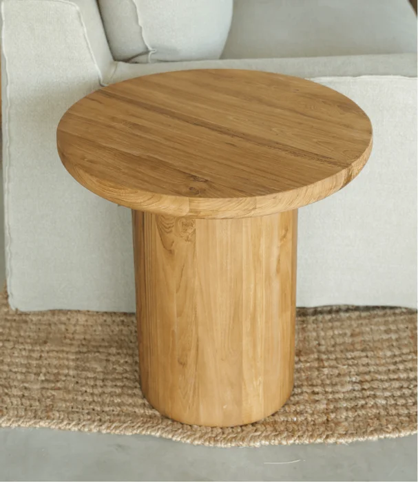 MESA LATERAL OSLO REDONDA en Madera natural - Mesas de arrimo, Uruguay | Más Infinito Casa