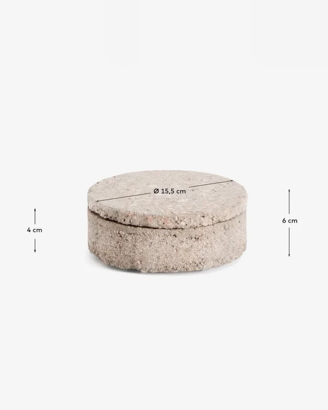 Caja decorativa de piedra Mirani - Ø 15 cm en Beige - Jarrones, Uruguay | Kavehome, vista 6