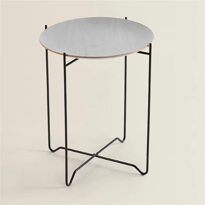 MESA AUXILIAR REDONDA D41/H52CM MADERA BLANCA en Blanco - Mesas de arrimo, Uruguay | Koz, vista 3