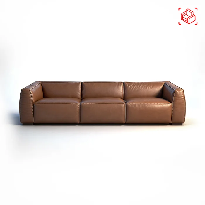 Sofá 4 Cuerpos Cuero Marron Tufa Camel en Beige - Sillones y sofás, Uruguay | Divino, vista 6