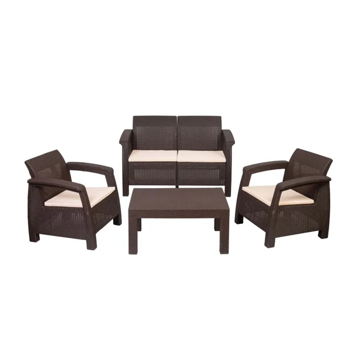Set De Living Polipropileno Marron Turim en Marrón - Muebles para el exterior, Uruguay | Divino, vista 2