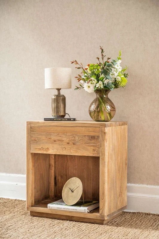 MESA DE LUZ LUNA - OLMO MACIZO en Madera natural - Mesas de luz, Uruguay | La Iberica, vista 4