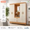 Ropero Vetro 4 Puertas 2 Cajones con Espejo, Perchero y Tocador 150cm MDP - Cinamomo Off White - Roperos y placares, Uruguay | Mulata, vista 1 de 8