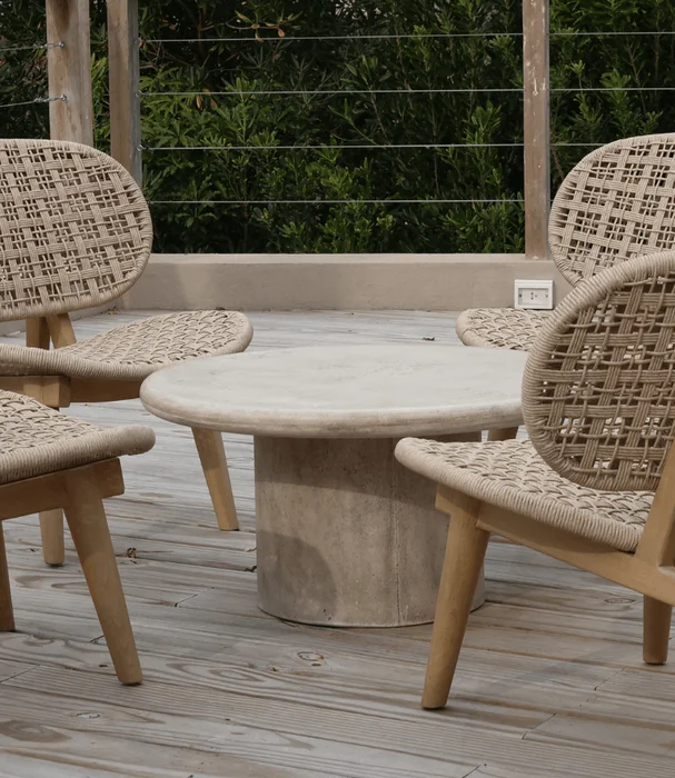 MESA LIVING RODAS CEMENTO 80X45 WEATHERED CREAM en Gris - Mesas de living, Uruguay | Masinfinito Casa, vista 2