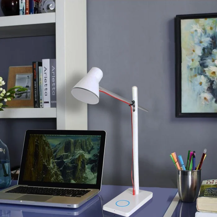 Lámpara de Mesa Quebec Blanco en Blanco - Lámparas de mesa, Uruguay | Serlux, vista 2
