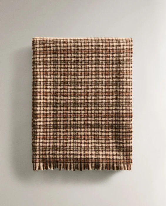 MANTA CUADROS FLECOS en Marrón - Textiles, Uruguay | Zara Home, vista 5