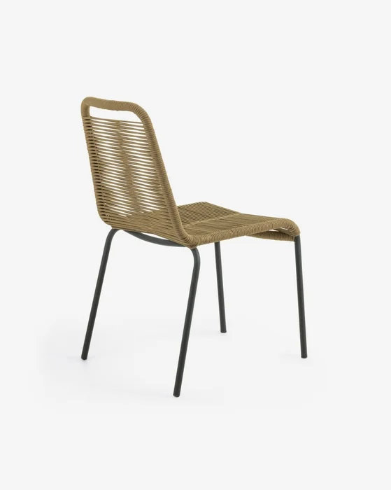 Silla Lambton de cuerda - marrón y acero con acabado negro en Negro - Sillas, Uruguay | Kavehome, vista 7