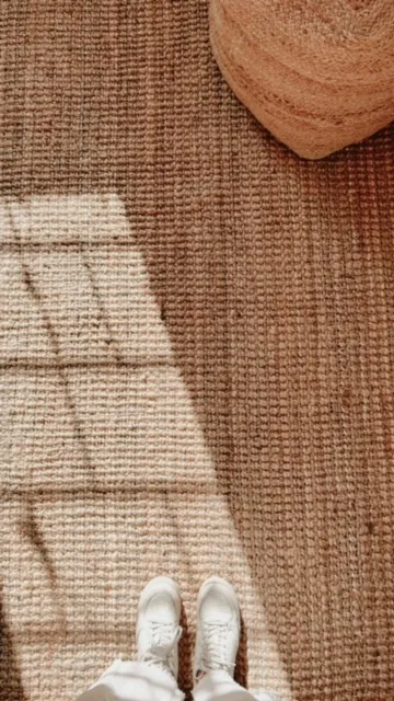 Alfombra de yute rectangular en Beige - Alfombras, Uruguay | Decoramuss